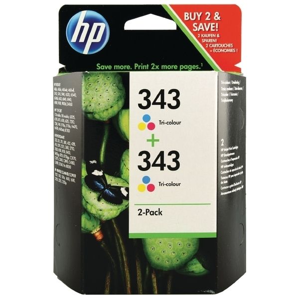 HP CB332EE (2db no.343 színes) eredeti tintapatroncsomag
