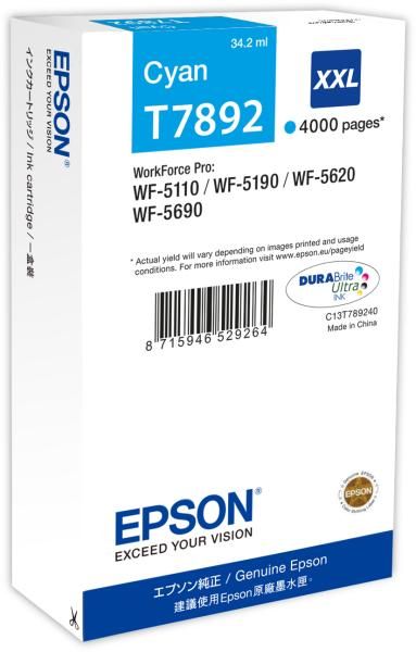 Epson T7892 cyan eredeti tintapatron 